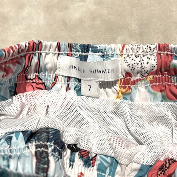 Vintage Summer Boys Tropical / Flamingo Swim Trunks | Size 7 - Picture 3 of 4